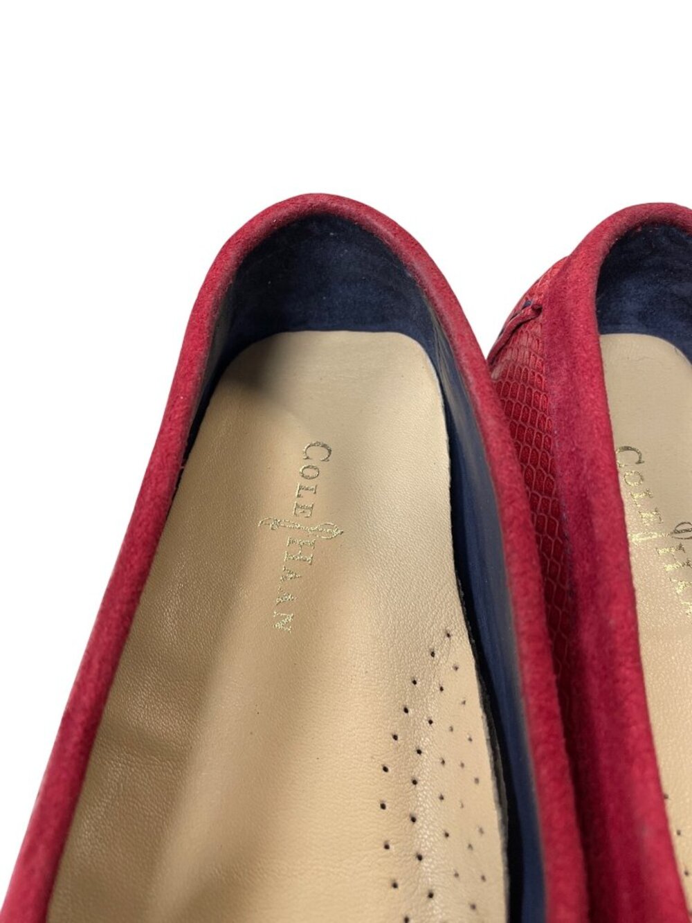 Cole Haan womens red suede leather slip preppy dress loafers sz 8.5B SKU 10-908 - Picture 10 of 16